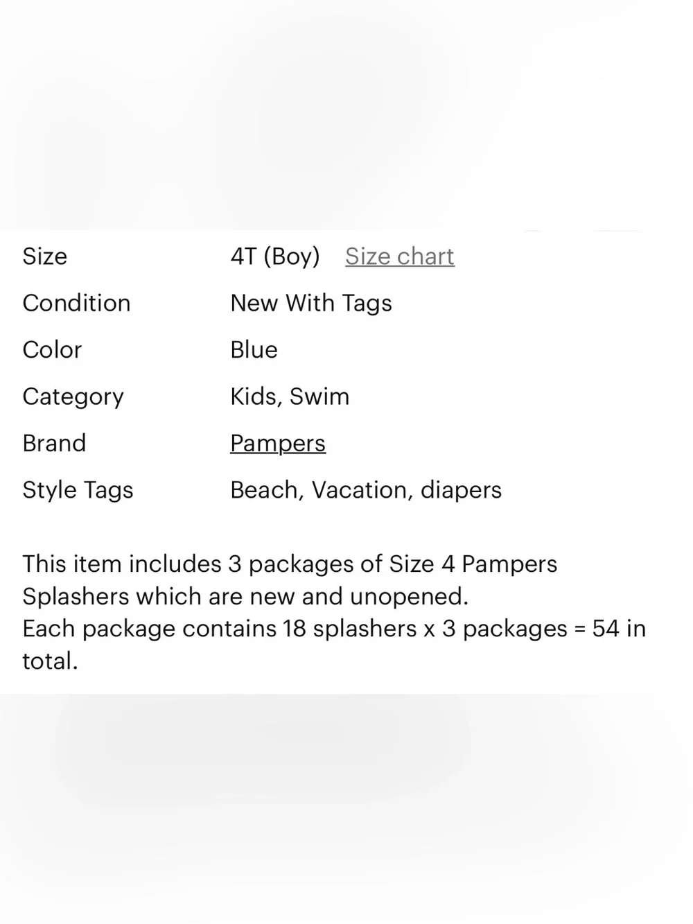 Pampers Size 4 Splashers Swim Diapers, Disposable 54 swim diapers 3 pkgs for $9